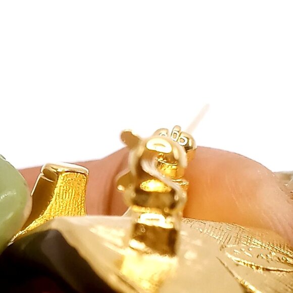 Vintage Napier Brooch Gold Tone Black Ballet Slippers Shoes Lapel Pin - Picture 7 of 9